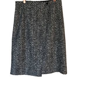 Theory Midi Tweed Knit Wrap Skirt